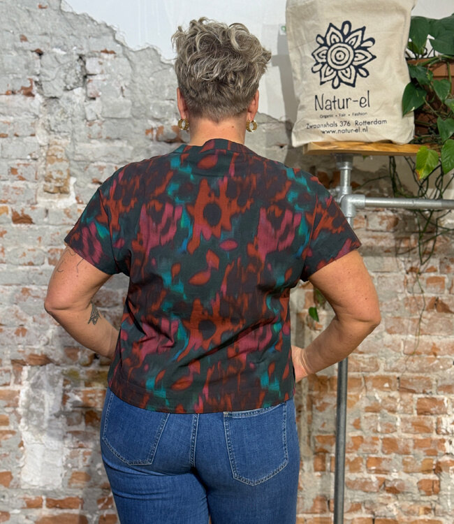 ALMA & LOVIS v-hals blouse EVERGLADES biologisch katoen popeline