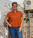 KnowledgeCottonApparel Linnen blouse met opstaande kraag ASTER BRICK KCA