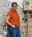 Linnen blouse met opstaande kraag ASTER BRICK KCA