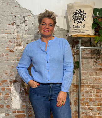 Tranquillo TRANQUILLO linnen blouse JOLAA BLUE