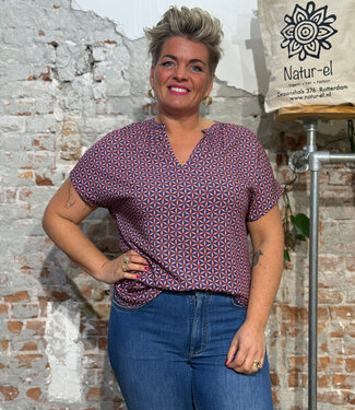 Madness MADNESS v-hals blouse LISA FLOWERSTAR van tencel