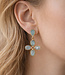 FAIRTRADE Oorbellen met stenen CLOVER GREEN verguld
