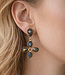 FAIRTRADE Oorbellen met stenen CLOVER LABADORIET verguld