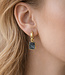 FAIRTRADE Oorbellen met stenen SQUARE MOON verguld