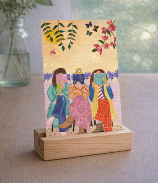 Studio LAWIENE Wens kaart THREE GIRLS READING van studio Lawiene A6