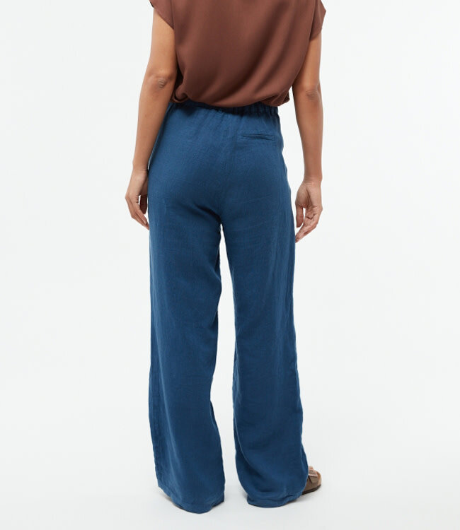 GIVN high waist broek BEA BLUE 100% linnen