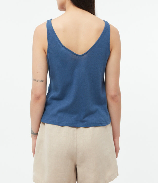 GIVN linnen top met v-hals JET BLUE 100% linnen