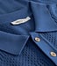 DEDICATED gebreide polo shirt OGER BLUE biologisch katoen