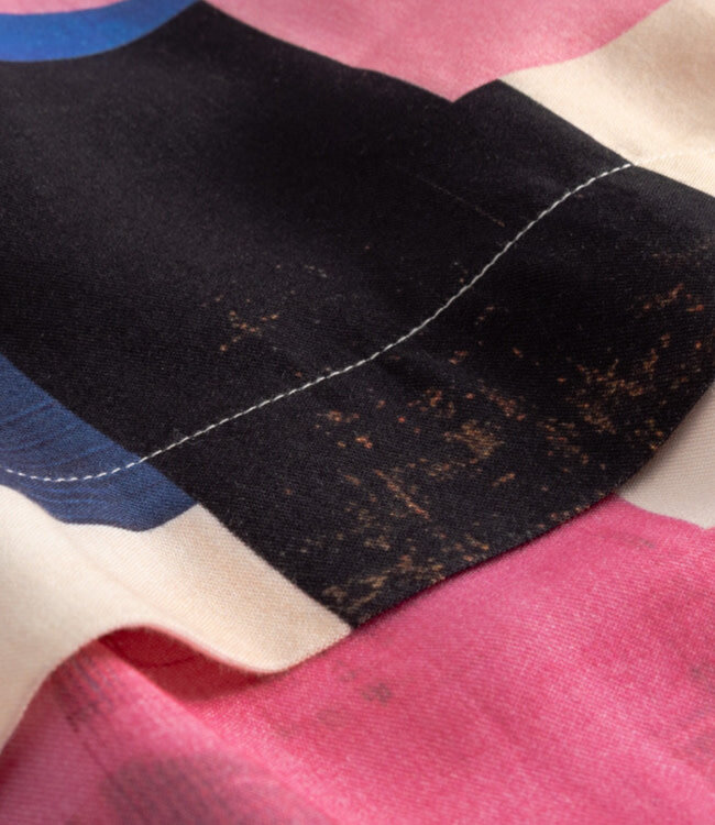 DEDICATED jurk KALLVIK BLOCKS met ceintuur van tencel