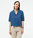 GIVN pure linnen blouse CAROLA BLUE v-hals