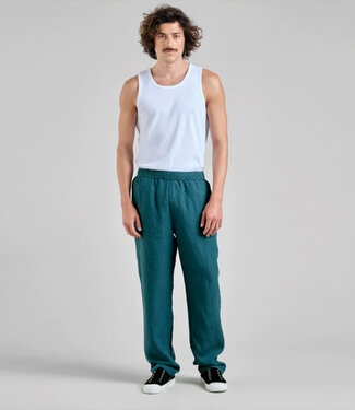 Dedicated DEDICATED linnen chino BORRY PETROL GREEN pure linnen