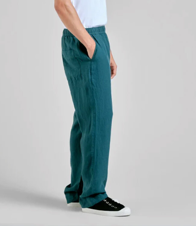 DEDICATED linnen chino BORRY PETROL GREEN pure linnen