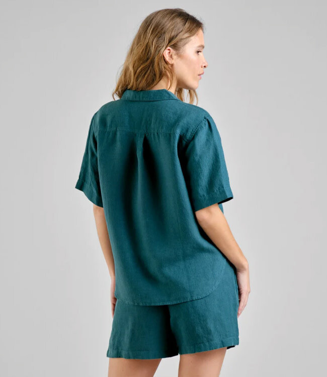 DEDICATED linnen blouse TORUP PETROL GREEN