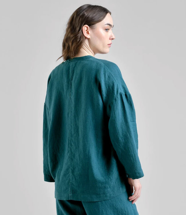 DEDICATED linnen blazer TANTO PETROL GREEN