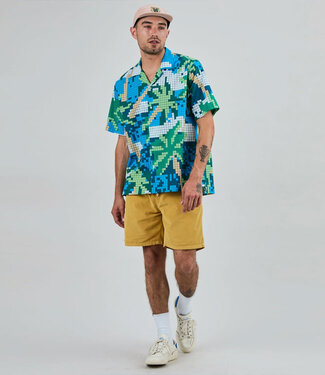 BRAVA fabrics BRAVA overhemd korte mouw ALOHA PIXEL biologisch katoen