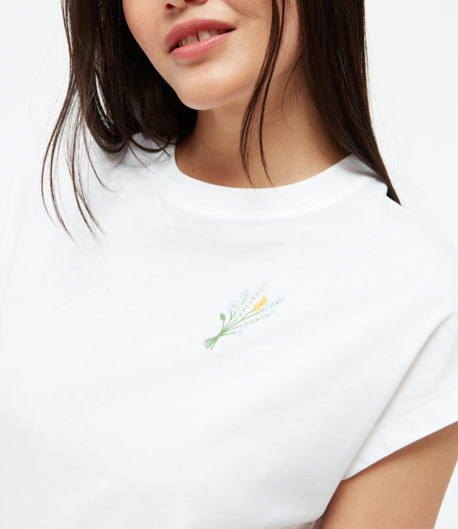 GIVN shirt met korte kapmouw LAILA FLOWER STITCH