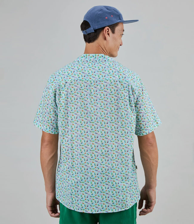 BRAVA overhemd korte mouw ALOHA MARBLES biologisch katoen