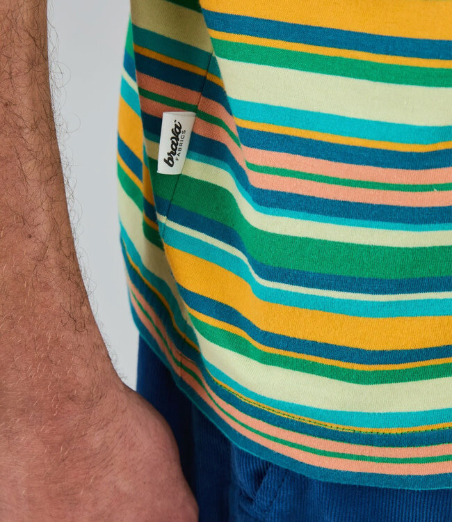 BRAVA t-shirt van biologisch katoen STRIPES GREEN