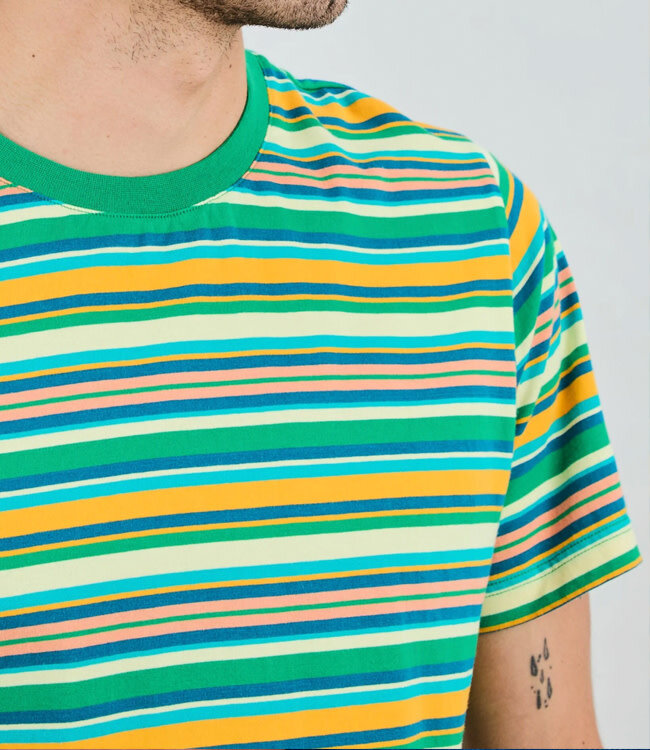 BRAVA t-shirt van biologisch katoen STRIPES GREEN