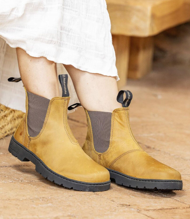 EL NATURALISTA duurzame chelsea boot MUSTARD unisex