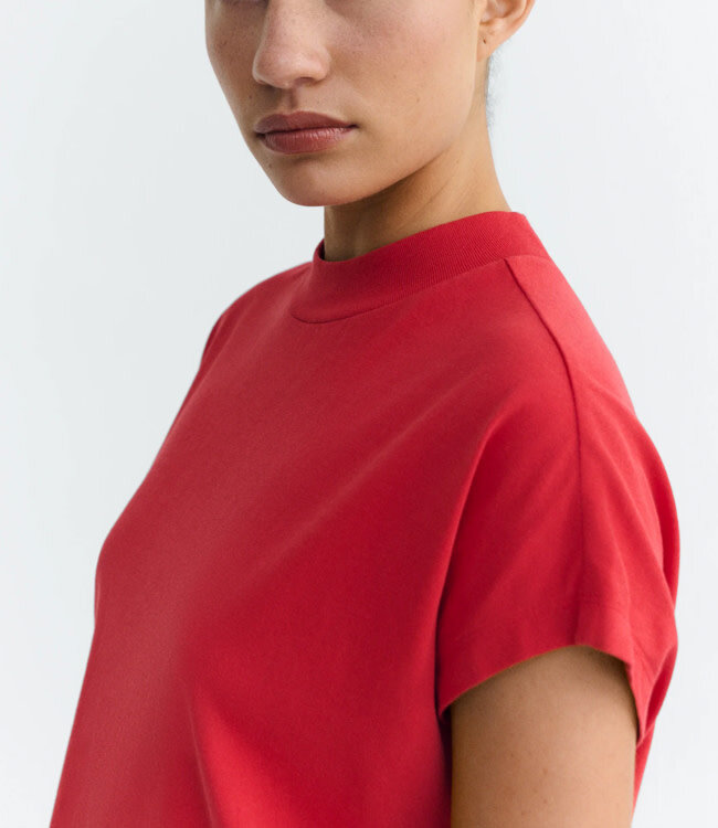 THINKING MU basic t-shirt VOLTA RED van biologisch katoen