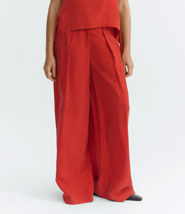 THINKING MU pantalon CIRILA RED 100% cupro