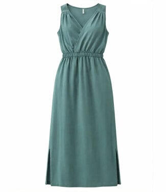 WIDDA WIDDA overslag jurk GOLDI TURQUOISE van tencel