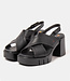 The ART company ART zwarte duurzame sandalen met blokhak IBIZA BLACK