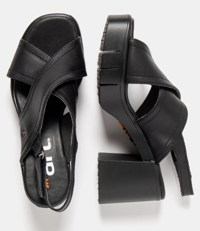 ART zwarte duurzame sandalen met blokhak IBIZA BLACK