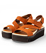 ART zwarte duurzame sandalen met dikke zool LOLA ORANGE