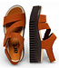 ART zwarte duurzame sandalen met dikke zool LOLA ORANGE