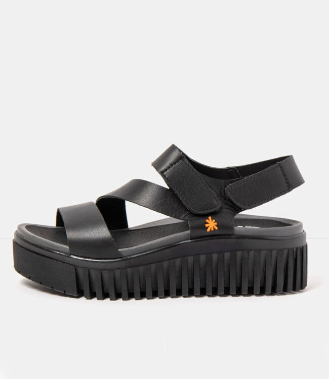 ART zwarte duurzame sandalen met dikke zool LOLA BLACK