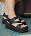 The ART company ART zwarte duurzame sandalen met dikke zool LOLA BLACK