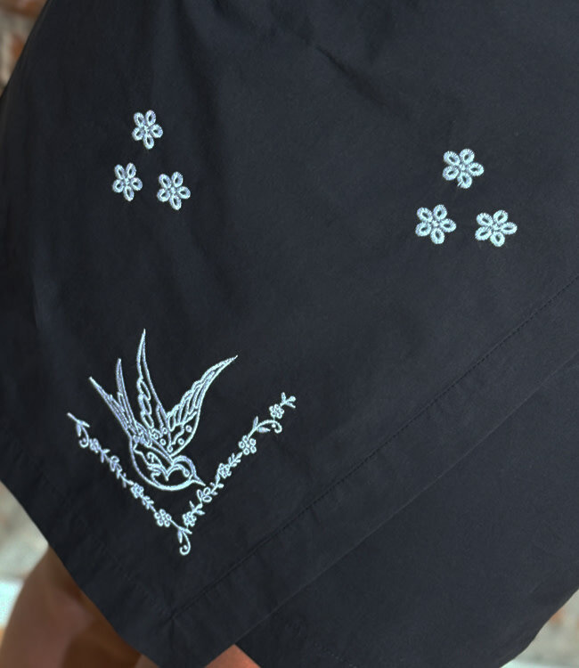 KOMODO overslag rok WILLOW BLACK biologisch katoen