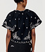 KOMODO geborduurde blouse BEATRIX BLACK biokatoen