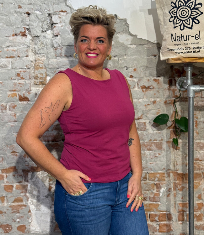 ANUKOO boothals top ISIS FRAMBOOS biologisch katoen