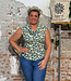 ANUKOO watervalhals top JOSJE AQUA BLOOM biologisch katoen