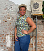 ANUKOO watervalhals top JOSJE AQUA BLOOM biologisch katoen