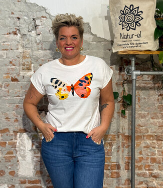 Dedicated DEDICATED shirt VISBY BUTTERFLY biologisch katoen