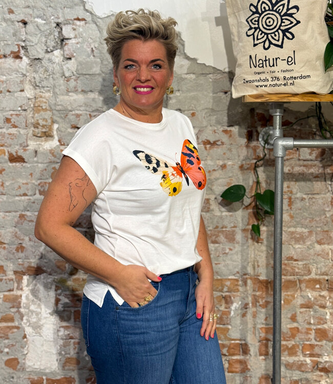 DEDICATED shirt VISBY BUTTERFLY biologisch katoen