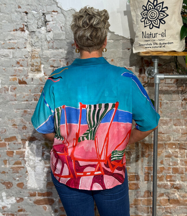 DEDICATED wijde blouse ALSVIK CHAIRS met print tencel
