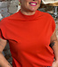 THINKING MU basic t-shirt VOLTA RED van biologisch katoen