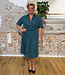 DEDICATED linnen jurk met ceintuur RIPA PETROL GREEN