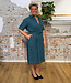 DEDICATED linnen jurk met ceintuur RIPA PETROL GREEN