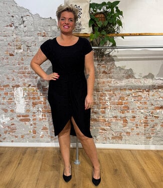 SKFK SKFK jurk met knoop detail AMADE BLACK van ecovero