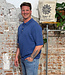 DEDICATED gebreide polo shirt OGER BLUE biologisch katoen