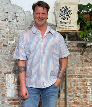 THINKING MU THINKING MU gestreept overhemd KURTIS biologisch katoen