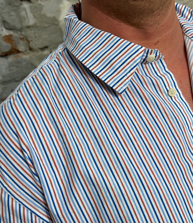 THINKING MU gestreept overhemd KURTIS biologisch katoen