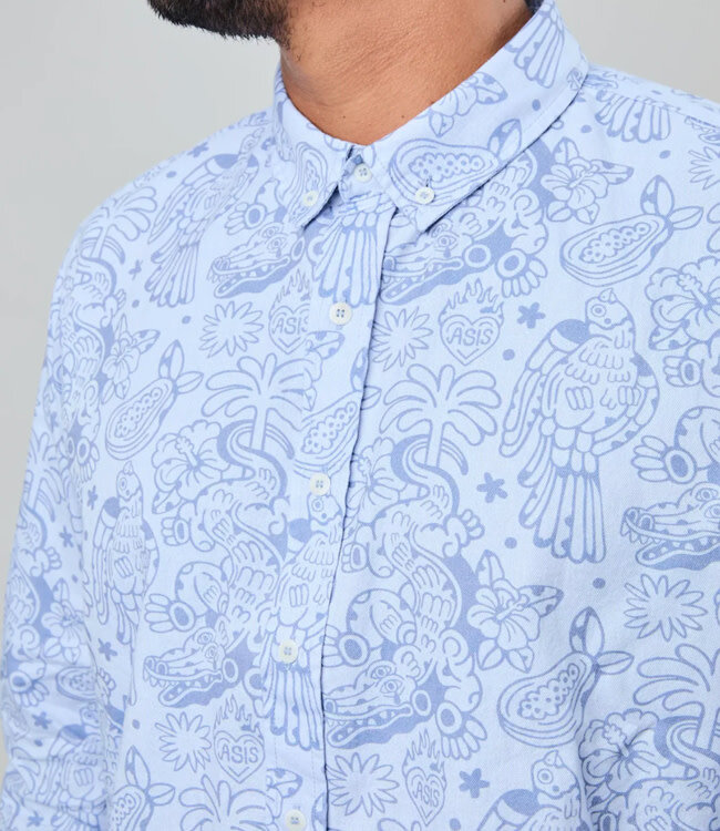 BRAVA overhemd CROCO BLUE van biologisch katoen