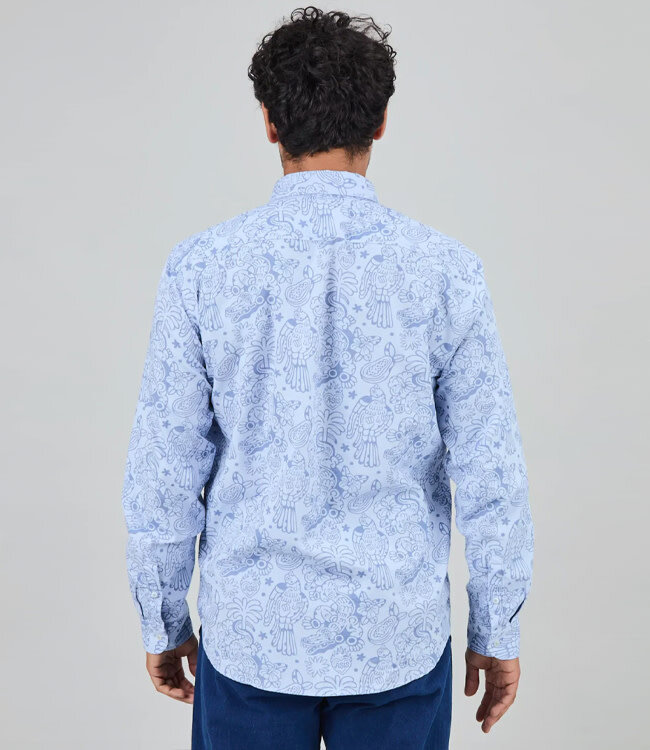 BRAVA overhemd CROCO BLUE van biologisch katoen